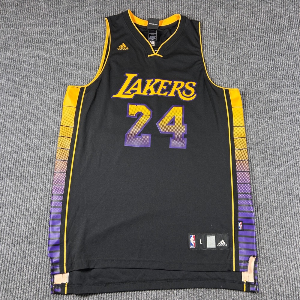 Adidas Jersy Men's L Los Angeles Lakers Kobe Bryant 24 NBA Hollywood Nights Rare